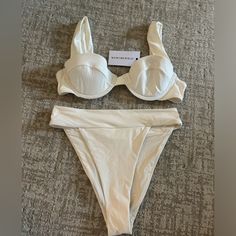 Brand New Sold As Set Fitted Cream Swimwear For Swimming, Fitted Cream Swimwear For Pool, Fitted Cream Swimwear For The Pool, Fitted Cream Swimwear For Vacation, We Wore What, Juicy Couture Charms, Green Ombre, People Shopping, We Wear