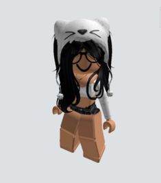 a cartoon character with glasses and a cat hat on top of it's head