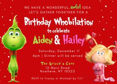 the grinch birthday party is going on