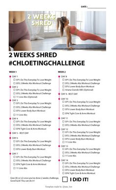 Free Workout Programs, Shred Workout, Chloe Ting, Ab Workout Challenge, Workout Schedule, Free Workouts