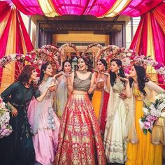 the bride and her bridal party are getting ready for their big day in india