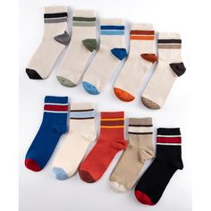 Step up your style with our 10 Pairs of Unisex Retro Ankle Socks perfect for adding a touch of retro flair to your summer wardrobe. This carefully curated collection features 10 pairs of vibrant, retro-striped designs that stand out in any crowd. - Free Gift Wrapping Included! Gift ready. - Crafted from premium, lightweight materials, our fashion socks will take you from long summer days to balmy evenings in complete comfort. - Take advantage of our 20% discount and get these summer socks at a g Retro Multicolor Cotton Socks, Summer Socks, Summer Sock, Sock Packs, Retro Summer, Fashion Socks, Socks And Hosiery, Ankle Socks, Gift For Men