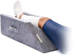 LightEase Memory Foam Leg Support and Elevation Pillow w/Dual Handles for Surgery, Injury, or Rest Ankle Replacement, Acl Surgery, Ankle Surgery, Leg Pillow, Knee Pillow, Wedge Pillow, Knee Exercises, Surgery Recovery, Leg Support