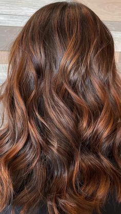 fall hair color ideas for brunettes #FallHairColors #BrunetteHair #AutumnHairTrends #WarmTones #BrunetteBalayage #RichShades #SeasonalHair #HairInspo #CaramelHighlights #ChocolateBrownHair Carmel Brownie Balayage, Cowboy Auburn Hair, Light Brown Hair With Red Highlights Burgundy, Brunette Hair With Orange Highlights, Brown Hair Auburn Balayage, Cowboy Copper Hair Highlights, Cowboy Copper Highlights On Brown Hair, Cowboy Copper Hair With Highlights, Auburn Highlights On Brown Hair