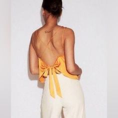 Nwt Express Satin Tie Back Cami In Orange. Perfect For Summer! Tie Backs, Satin, Womens Tops, Orange, Women Shopping, Color