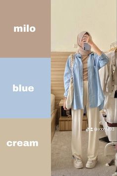 Mix And Match Colors Outfits, Mix And Match Outfits Hijab, Mix Match Outfits, Colour Combinations Fashion, Color Combos Outfit, Hijab Look, Color Combinations For Clothes, Muslim Outfits Casual, Hijabi Fashion Casual