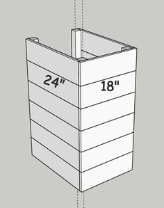 a box with the measurements for it to be placed in front of an object that is not