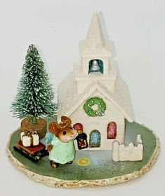 M-263, Midnight Clear with Church, Mint, Wee Forest Folk, Retired, Miniature | eBay Wee Forest Folk, Christmas Cheer, Snow Globes, Diy Projects, Figurines, Miniatures, Forest, Mint, Novelty Christmas