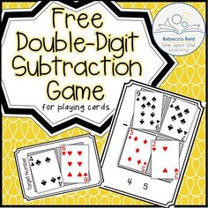 the free double - digit subtraction game for playing cards