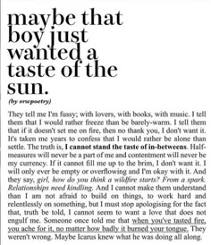 an article in the paper that says, may be that boy just wanted a taste of the sun