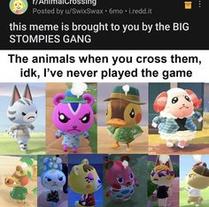 an animal crossing meme with the caption that reads, this meme is brought to you by the blg