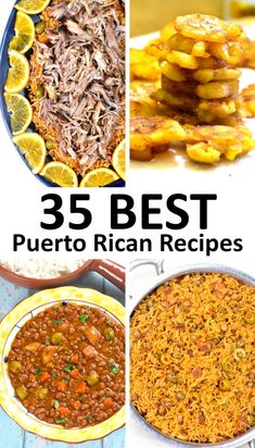 the best puerto rican recipes to make for dinner and desserts, with pictures of different dishes