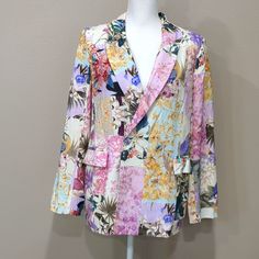 Nwt Vici X Fate Collab's Rare And Hard To Find Floral/Birds Blazer Jacket. Dress Up From A Business Meeting To A Summer Brunch! Features: Cotton And Linen Blend Double Breasted Front Button Closure Long Sleeves Lapel V Neckline Longline Fully Lined Flat Lay, Approximate Measurements (Going One Way Across, In Inches): Length = 29" Bust (Armpit To Armpit) = 18" Tags: Summer, Flower Print, Colorful, Sunny, Sunshine, Picnic, Classy, Tropical, Resort, Vacation, Hawaiian Questions? Leave A Comment Bel Multicolor Long-sleeved Outerwear For Brunch, Multicolor Long Sleeve Outerwear For Brunch, Pink Long Sleeve Blazer With Floral Print, Purple Floral Print Long Sleeve Outerwear, Pink Long Sleeve Blazer For Brunch, Summer Brunch, Tropical Resort, Tropical Bird, Resort Vacation