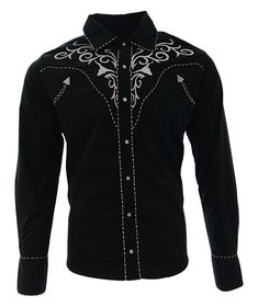 Cowboy Shirt Western Wear Camisa Vaquera El General New With Tags Color Black 65% Polyester 35% Cotton Embroidered(Bordada) Fitted Run Smaller Snap Buttons Made in Mexico Mens Cowboy Shirts, Cowboy Shirts For Men, Mens Western Wear, Cowboy Shirt, Mens Cowboy, Cowboys Shirt, Country Shirts, Twill Shirt, Black Men Fashion