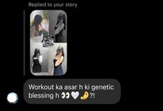 the text reads, workout ka asar kj genetic blessing h?