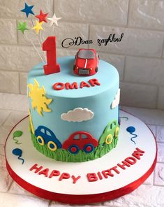 Car Theme Cake, 2nd Birthday Cake Boy, Cars Theme Cake, Boys First Birthday Cake, Boys 1st Birthday Cake