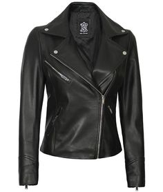 Women's Black Leather Biker Jacket
Gear up yourself with this awesome asymmetrical black leather jacket for women. It is featured with the notch-lapel, asymmetrical closure, three zipper pockets for proper safety of accessories, and zipped cuffs for easiness. Inner polyester lining is given for the comfortable and luxurious feeling and will keep you warm in chilly temperature. Edgy Leather Jacket With Asymmetrical Zip For Work, Edgy Asymmetrical Zip Leather Jacket For Work, Moto Leather Jacket With Asymmetrical Zip For Work, Edgy Leather Jacket With Asymmetrical Zip, Asymmetrical Zip Leather Jacket For Work, Biker Leather Jacket With Asymmetrical Zip For Work, Winter Biker Jacket With Asymmetrical Zip, Elegant Fitted Biker Jacket With Zip Fly, Chic Fitted Biker Jacket For Biker Events