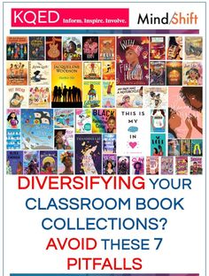 a book cover with images of children's books and the title, diversifying your classroom book collections? avoid these 7 pit