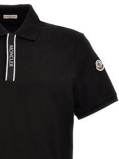 100% Cotton Sporty Polo Collar Top For Streetwear, Designer Short Sleeve Tops With Ribbed Collar, Designer Short Sleeve Top With Ribbed Collar, Sporty Relaxed Fit Polo Collar T-shirt, Athleisure Tops With Embroidered Logo, Classic Polo Collar Top With Logo Print, Casual Polo Collar Top With Embroidered Logo, Luxury Tops With Polo Ribbed Collar, Designer Cotton Tops With Ribbed Collar