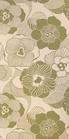 a green and white flower pattern on fabric