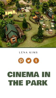 the cover of cinema in the park by lena kims, with an image of a