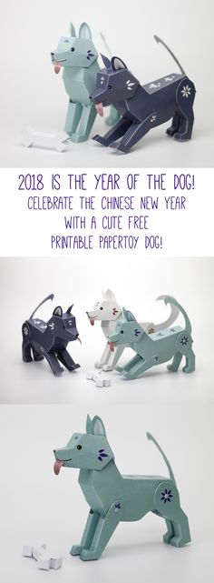 the year of the dog celebrates the chinese new year with a cute free printable paper toy