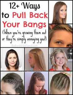 Pull Back Hairstyles, Toddler Bangs, Pin Back Bangs, Pull Back Bangs, Pinned Bangs, Twisted Bangs, Bangs Back, Growing Out Bangs, Hairstyles Girl