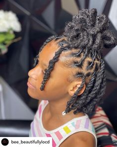 Cute Lock Styles, Loc Hairstyles For Girls Kids, Locs Hairstyles For Girls Kids, Lil Girl Loc Styles, Girl Loc Styles Kids, Dread Hairstyles For Kids, Little Black Girls Loc Styles, Loc Styles For Girls Kids, Dreadlock Hairstyles For Kids