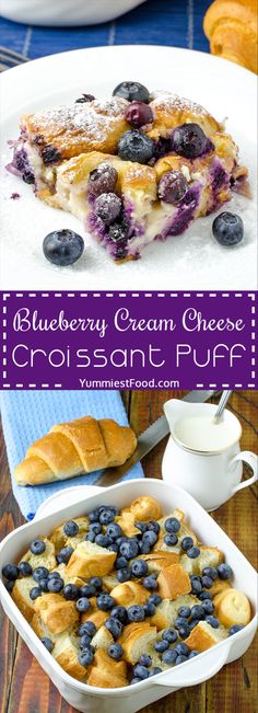 blueberry cream cheese croissant puff is an easy dessert recipe that's ready to be eaten