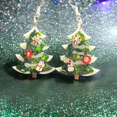 Handmade with love not perfection. 😋☺️ Tree Earrings, Christmas Tree Earrings, Earring Tree, Handmade With Love, Whimsical Art, Glow In The Dark, Jewelry Earrings Dangle, Art Nouveau, With Love