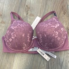 Size 34d Light Purple Lace Bra, Lightly Padded, Not A Push-Up Underwire Purple Lace Bra, Girl Shopping, Cute Bras, Beautiful Bra, Full Coverage Bra, Everyday Bra, Purple Lace, Wireless Bra, Pink Bra