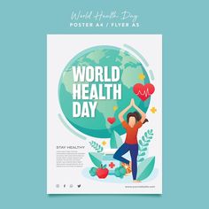 Vector world health day campaign poster ... | Premium Vector #Freepik #vector World Health Day Poster Design, Health Day Poster, Campaign Poster Design, Vector Gradient, World Health Day, Poster Wallpaper, Campaign Posters, Women Poster, Health Day