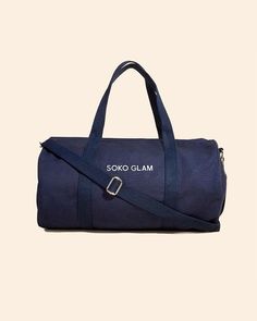 Soko Glam Canvas Weekender SWAG SOKO GLAM Trendy Large-capacity Duffle Bag For Weekend, Casual Large Capacity Duffle Bag For Weekend, Functional Large Capacity Gym Bag For Weekend, Sporty Weekend Duffle Bag, Sporty Canvas Gym Bag For Travel, Sporty Canvas Gym Bag, Casual Navy Travel Bag, Casual Navy Everyday Duffle Bag, Casual Navy Travel Bag For Everyday Use