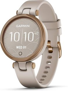 Garmin Lily™, Small Smartwatch with Touchscreen and Patterned Lens, Rose Gold and Light Tan Garmin Lily, Step Aerobics, Rose Gold Lights, Fitbit Charge, Touch Screen Display, Display Design, Silicon Bands, Light Tan