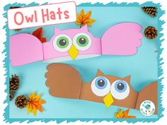 an owl hat made out of construction paper