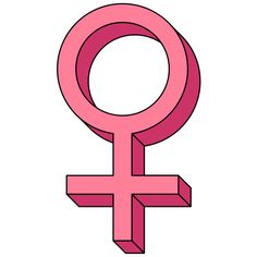 a pink female symbol on a white background