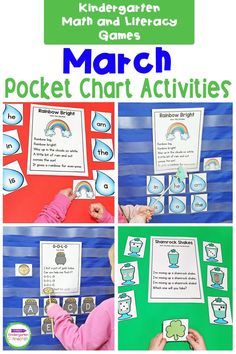 march pocket chart activities for kids to practice letter recognition and matching with the word march