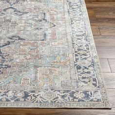 Surya Kemer 30887 Vintage Blue Area Rugs | Rugs Direct Heriz Rugs, Updated Traditional, Washable Area Rug, Rug Size Guide, Surya Rugs, Rug Direct, Month Colors, Brick Red, Washable Area Rugs