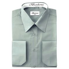 "*SIMPLE ELEGANCE. Made from a soft and comfortable poly/cotton blend fabric. (65% polyester / 35% cotton) This classically stylish men's collared dress shirt comes in a modern fit which is slightly more of a tailored fit than a regular fit. It also features a front pocket, French convertible cuffs, and coordinates perfectly with virtually any jacket, trousers, suit, tie, and cufflinks, offering endless wardrobe possibilities. *CONVERTIBLE FRENCH CUFFS. Convertible cuffs offer fantastic versatil White Fitted Dress, French Cuff Dress Shirts, Light Grey Dress, Solid Dress Shirt, Grey Long Sleeve Dress, Grey Shirt Dress, Shirt Cuff, Elegant Man, White Shirt Dress