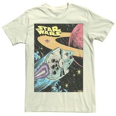 You'll love this vintage comic Millennium Falcon men's graphic tee. You'll love this vintage comic Millennium Falcon men's graphic tee. FEATURES Crewneck Short sleeveFABRIC & CARE Cotton Machine wash Imported Size: XXL. Color: Natural. Gender: male. Age Group: adult. Nerdy Graphic Tees, Cool Graphic Tshirt Designs, 80s Graphic Tees Vintage, Graphic Tee Outfit Men, Vintage Tees Men, Comic Graphic, Star Wars Shirt, Artsy Aesthetic, Vintage Graphic Tees