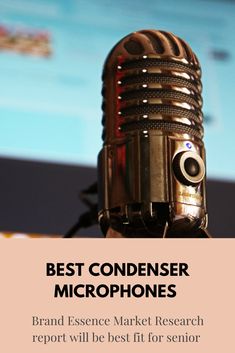 an old fashioned microphone with the words best condenseer microphones on it's side