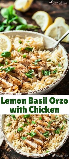 lemon basil orzo with chicken is an easy and delicious side dish for any meal