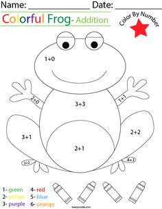 a frog with numbers on it to color