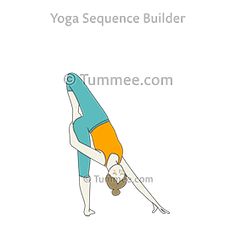 a person doing a yoga pose with the words'yoga sequence builder'in front of them