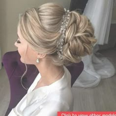 a woman with blonde hair wearing a wedding hairstyle