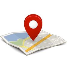 a map with a red marker on it that is pointing to the location where you are