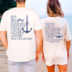 These funny couples cruise shirts are perfect for a honeymoon or anniversary cruise vacation. PLEASE CHECK PHOTOS FOR SIZE AND COLOR CHART. Colour could be slightly different from photo depending on your screen & the photo lighting. If you want an oversized fit, please choose 1-2 sizes up.  Comfort Colors introduces its garment-dyed t-shirt; a fully customizable tee made 100% with ring-spun cotton. The soft-washed, garment-dyed fabric brings extra coziness to your wardrobe while the relaxed fit Couples Cruise Shirts, Couples Cruise, Anniversary Cruise, Honeymoon Cruise, Married Shirt