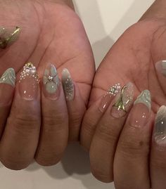 Water Droplet Nails How To Have Style, Mermaid Nails, Nail Jewelry, Prom Nails, Funky Nails, Pretty Acrylic Nails