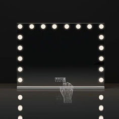 Minimalist LED vanity mirror adding a modern touch to a vanity setup. Hollywood Led Lights, Vanity Mirror Luvo, Mini Light Up Mirror, Vanity Mirrod With Lights, Hollywood Vanity Mirror Bluetooth, Lighted Magnifying Makeup Mirror, Led Vanity Mirror, Hollywood Vanity Mirror, Mirror Drawers