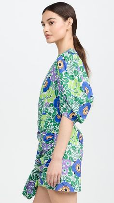 RHODE Pia Dress | Shopbop Summer Dresses With Draped Short Sleeves, Spring Dress With Draped Short Sleeves, Spring Dresses With Draped Kimono Sleeves, Green Short Sleeve Dress With Elastic Sleeves, Rhode Pop Up, Rhode Pia Dress, Rhode Products, Weekend In Rhode Island, Rhode Island Painting